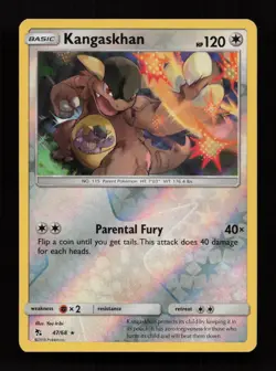 Kangaskhan 47/68 Rare Hidden Fates Pokemon Reverse Holo Near Mint - Image 1