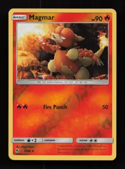 Magmar 10/68 Uncommon Hidden Fates Pokemon Reverse Holo Near Mint - Image 1
