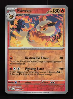 Flareon 013/131 Rare Prismatic Evolutions Pokemon Reverse Holo Near Mint - Image 1