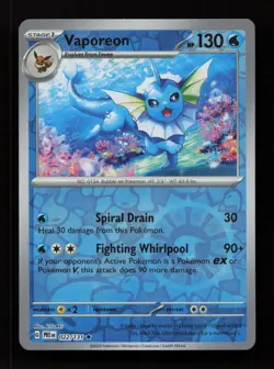 Vaporeon 022/131 Rare Prismatic Evolutions Pokemon Reverse Holo Near Mint - Image 1