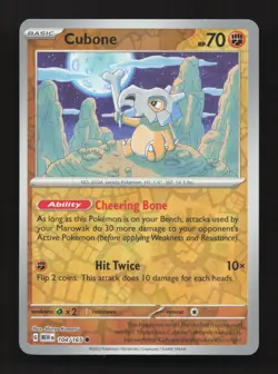 Cubone 104/165 Common 151 Pokemon Reverse Holo Near Mint - Image 1