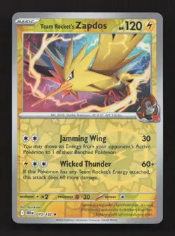 Team Rocket's Zapdos 070/182 Rare Destined Rivals Pokemon Reverse Holo Near Mint - Image 1
