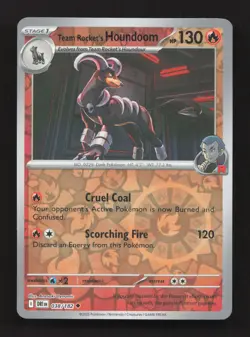 Team Rocket's Houndoom 038/182 Uncommon Destined Rivals Pokemon Reverse Holo NM - Image 1