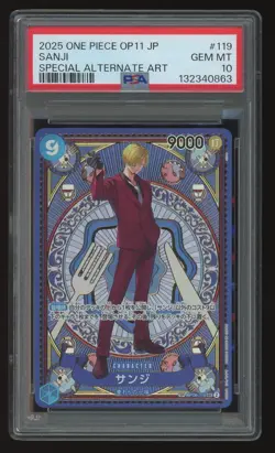2025 One Piece TCG Sanji OP11 JP 119 Special Alternate Art SP PSA 10 GEM MINT - Image 1