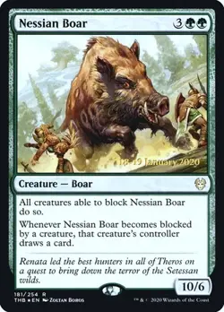2x Nessian Boar - Foil Prerelease Promo Theros Beyond Death LP MTG - Image 1