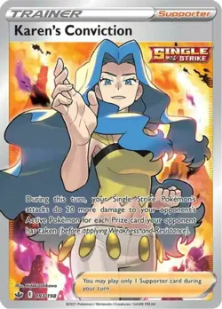 Lightly Played Karen's Conviction - 193/198 - Full Art Ultra Rare Pokemon Chilli - Image 1