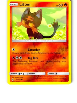Litten 27/214 Common Unbroken Bonds Pokemon Reverse Holo Lightly Played - Image 1