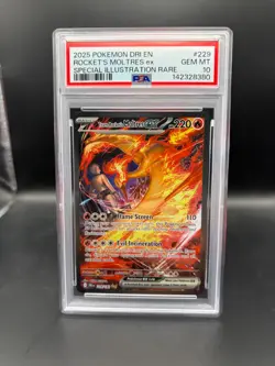 PSA 10 GEM MINT - Pokemon Destined Rivals Team Rocket's Moltres EX 229/182 SIR - Image 1