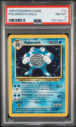 1999 POKEMON GAME #13 POLIWRATH-HOLO PSA 8 - Image 1