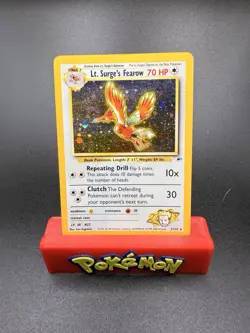 Pokemon TCG Lt. Surge's Fearow Gym Heroes Holo Rare Swirl #7/132 LP - Image 1