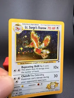 Pokemon TCG Lt. Surge's Fearow Gym Heroes Holo Rare Swirl #7/132 LP - Image 2
