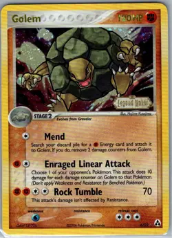 Golem 6/92 Reverse Holo Legend Maker - Pokemon Card - NM - Image 1