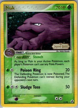 Muk 11/92 Reverse Holo Legend Maker - Pokemon Card - NM - Image 1