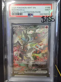 Pokemon Reshiram ex 166/086 Sv: White Flare Special Illustration Rare Holo PSA 9 - Image 1