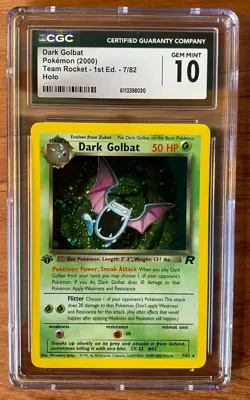 Pokemon Dark Golbat Team Rocket 1st Edition Holo Rare #7 CGC 10 Gem Mint! - Image 1