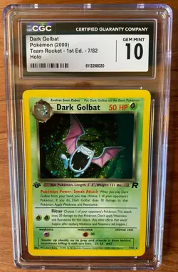 Pokemon Dark Golbat Team Rocket 1st Edition Holo Rare #7 CGC 10 Gem Mint! - Image 2