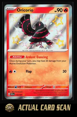 Oricorio 113/091 Rare Shiny Holo Paldean Fates Pokemon TCG - Image 1