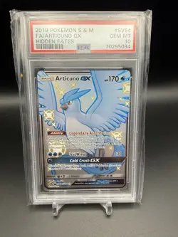 2019 ARTICUNO GX FULL ART SV54 SUN & MOON HIDDEN FATES POKEMON HOLO PSA 10 - Image 1