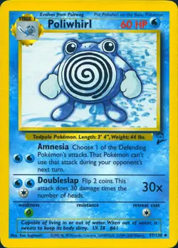 POLIWHIRL 57/130 UNCOMMON BASE SET 2 POKEMON MP - Image 1