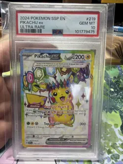 PSA 10 Pokemon Card Pikachu Ex 219/191 Gem Mint Ultra Rare - Image 1