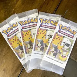 4x SEALED 25th Anniversary General Mills Pokemon Cereal 3 Card Booster Packs - Image 1