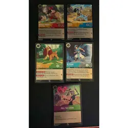 Lorcana Reign of Jafar Minnie Lady Patch Aladdin Set of 5 Promo Card Foils NM/M - Image 1