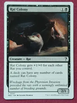 Magic The Gathering MYSTERY BOOSTER 2 MB2 RAT COLONY black card MTG - Image 1