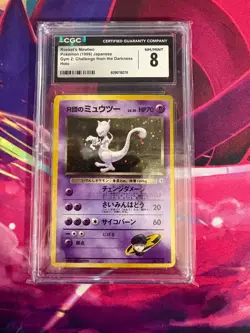 Rocket's Mewtwo 1999 Challenge Darkness Japanese CGC Graded 8 Pokemon TCG - Image 1