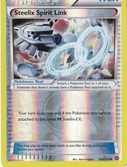STEELIX SPIRIT LINK 106/114 REVERSE HOLO POKEMON XY STEAM SIEGE - Image 1