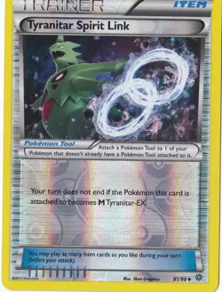 TYRANITAR SPIRIT LINK REVERSE HOLO POKEMON XY ANCIENT ORIGINS - Image 1