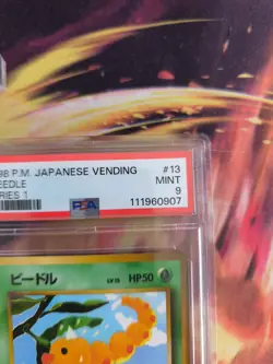Pokemon Card Japanese Vending expansion sheet 1998 glossy PSA 9 Weedle Hornliu - Image 4