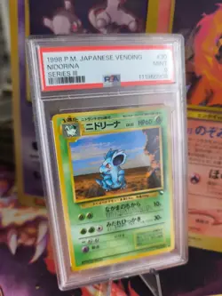Pokemon Card Japanese Vending expansion sheet 1998 glossy PSA 9 Nidorina - Image 1