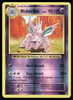 Pokemon Cards Nidorino 44/108 Reverse Holo Evolutions Uncommon NM - Image 1