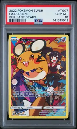 2022 POKEMON SWORD & SHIELD BRILLIANT STARS #TG07 FULL ART/DEDENNE PSA 10 - Image 1