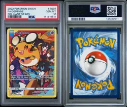 2022 POKEMON SWORD & SHIELD BRILLIANT STARS #TG07 FULL ART/DEDENNE PSA 10 - Image 3
