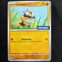 Pokemon TCG Cubone Promo 198/SV-P Indomilk Stamp Exclusive Indonesia Limited - Image 1