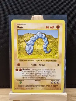 Pokemon TCG 1999 WOTC Base Set Shadowless Onix 56/102 - Heavy Play - Image 1