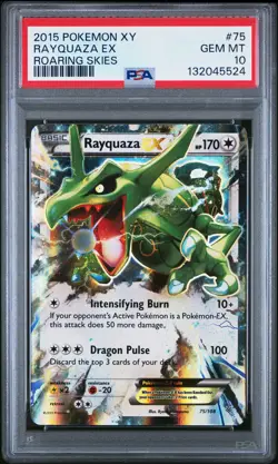 2015 POKEMON XY ROARING SKIES #75 RAYQUAZA EX PSA 10 - Image 1