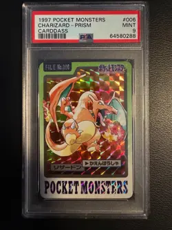 1997 Pokemon Charizard Prism Carddass #006 PSA 9 Mint Japanese Pocket Monsters - Image 1