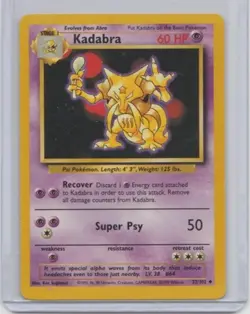 Kadabra- Base Set - 32/102 - Unlimited - Pokemon Card - Near Mint - Image 1