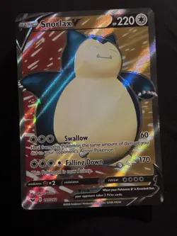 Snorlax V 197/202 Sword & Shield NM Ultra Rare Full Art Pokemon Card - Image 1