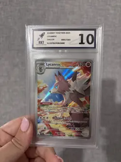 Pokemon TCG Journey Together Lycanroc Illustration Rare Card 166/159 RKT 10 - Image 2
