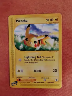 Pokemon Pikachu 124/165 Expedition Base Set Regular Common Basic 50 HP Card - Image 1