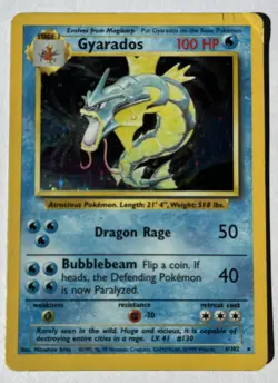 Pokemon TCG WoTC - Gyarados 006/102 Base Set Holo - MP - Image 1