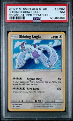 2017 POKEMON SM BLACK STAR PROMO SHINING LUGIA #SM82 PSA 7 NEAR MINT #129465166 - Image 1