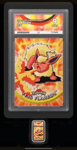 Pokemon Topps Series 3 Flareon Ace Grade 9 Blue Logo #136 - Image 1