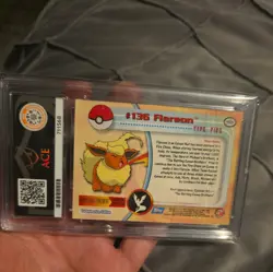 Pokemon Topps Series 3 Flareon Ace Grade 9 Blue Logo #136 - Image 4