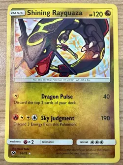 Pokemon TCG Shining Rayquaza 56 Shiny Holo Rare SM: Shining Legends 2017 NM - Image 1