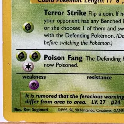 Arbok - 31/62 - Fossil Set - Unlimited - Uncommon - Pokemon - WOTC - Played - Image 5