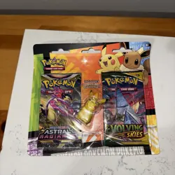 Pokemon TCG : Back to School Pikachu Eraser 2 Booster Blister Evolving Skies - Image 1